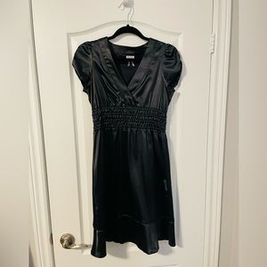 Black silk dress with sleeves